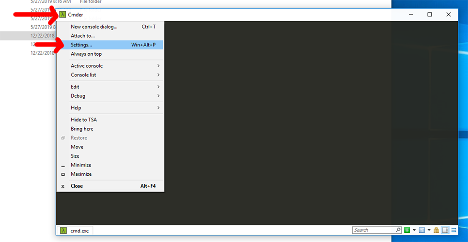 Open the settings menu